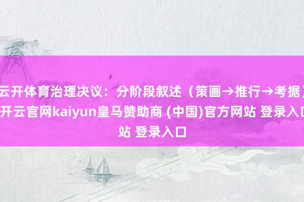 云开体育治理决议：分阶段叙述（策画→推行→考据）-开云官网kaiyun皇马赞助商 (中国)官方网站 登录入口