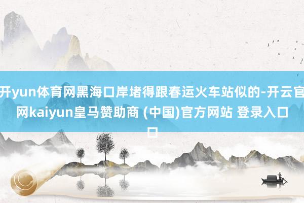 开yun体育网黑海口岸堵得跟春运火车站似的-开云官网kaiyun皇马赞助商 (中国)官方网站 登录入口