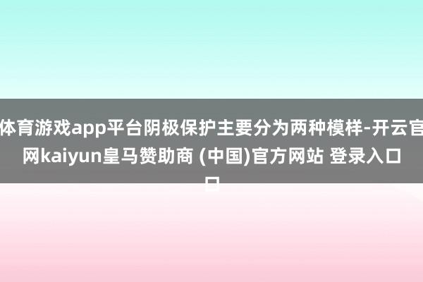 体育游戏app平台阴极保护主要分为两种模样-开云官网kaiyun皇马赞助商 (中国)官方网站 登录入口