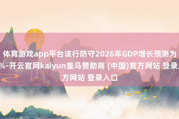 体育游戏app平台该行防守2026年GDP增长预测为1.8%-开云官网kaiyun皇马赞助商 (中国)官方网站 登录入口