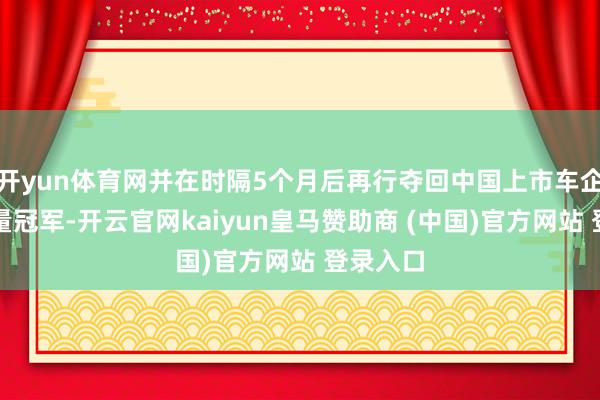 开yun体育网并在时隔5个月后再行夺回中国上市车企月度销量冠军-开云官网kaiyun皇马赞助商 (中国)官方网站 登录入口