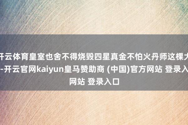 开云体育皇室也舍不得烧毁四星真金不怕火丹师这棵大树-开云官网kaiyun皇马赞助商 (中国)官方网站 登录入口