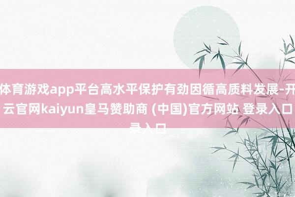 体育游戏app平台高水平保护有劲因循高质料发展-开云官网kaiyun皇马赞助商 (中国)官方网站 登录入口