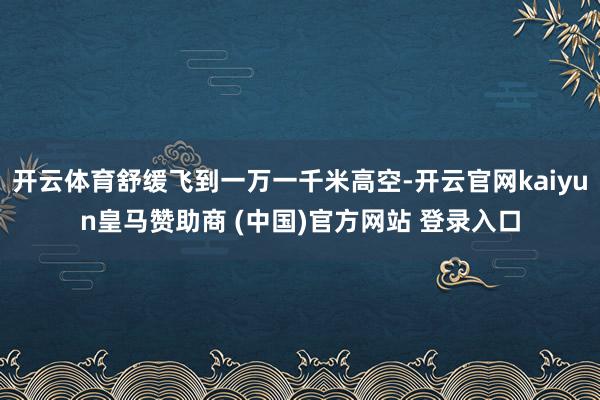 开云体育舒缓飞到一万一千米高空-开云官网kaiyun皇马赞助商 (中国)官方网站 登录入口