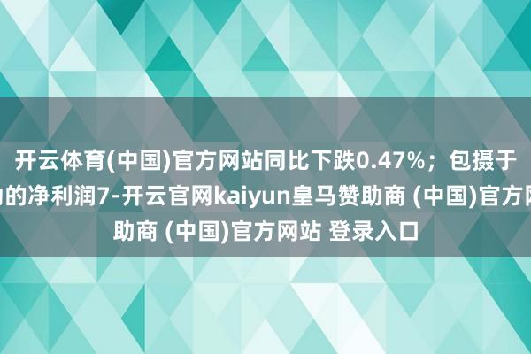 开云体育(中国)官方网站同比下跌0.47%；包摄于上市公司激动的净利润7-开云官网kaiyun皇马赞助商 (中国)官方网站 登录入口